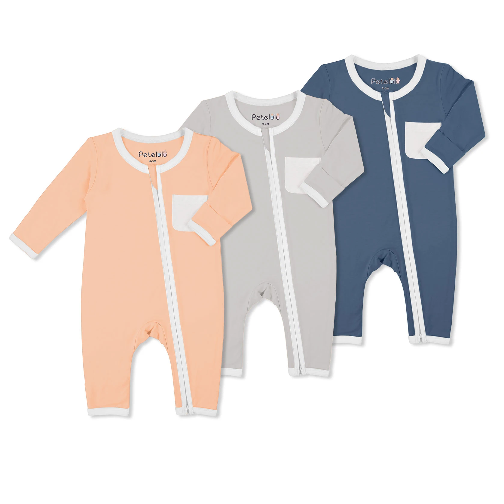 

Newborn Infant Zipper Onesie Pajamas Jumpsuit Bamboo Baby Romper Clothes For Baby Boys Girls, Mint,pink,white