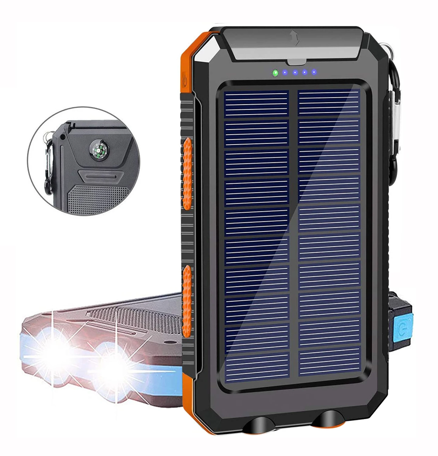

Wholesale Outdoor powerbank solar energy power bank 10000mAh waterproof, Black