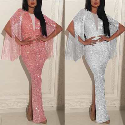 

2021 Hot Selling Robe Soiree Dinner Wear Dress Women Evening Gowns For Women Dress Long Shiny Mermaid Women Gown, Pink, gold, purple, silver, grey, green, black, blue, champagne gold