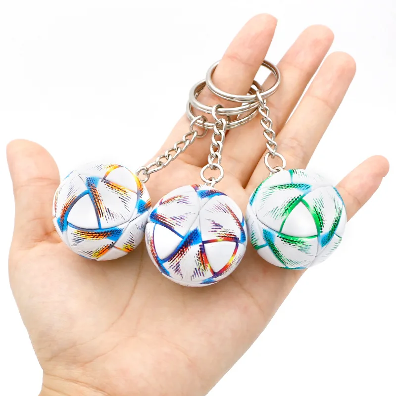 

3D Sports Football Souvenirs PU Leather Keyring Men Soccer Fans Keychain Pendant
