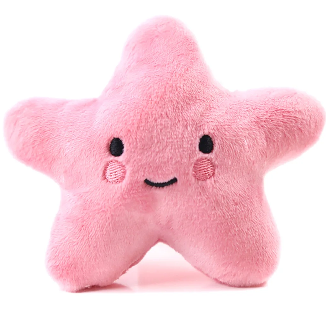 

Squeaking Durable Cute Plush Dogs Toy Chew Squeaker Plush Soft Sea Plush Toys, Blue, pink, green, yellow