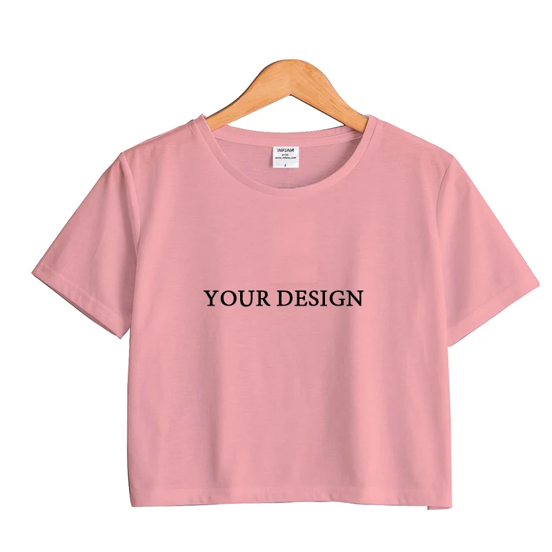 
Custom Logo/Label 100% Cotton Top T Shirt Women Tee Fashion Crop Top T Shirt  (62134946695)