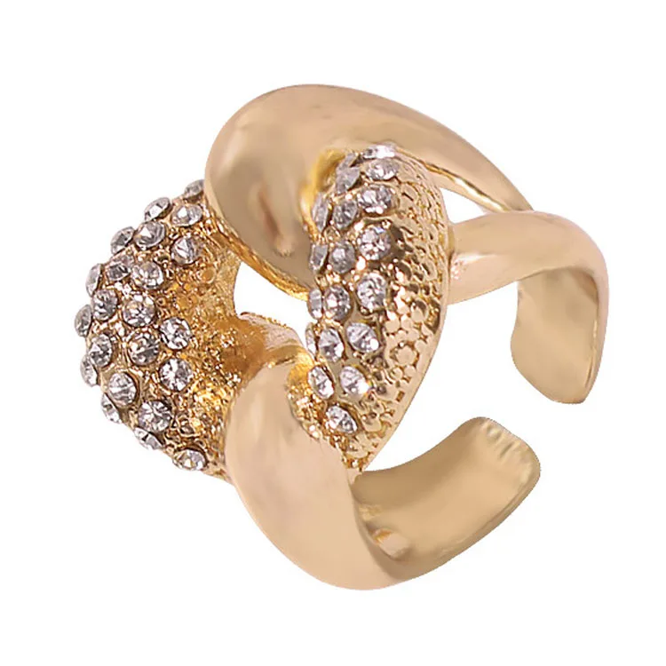 

Women gold/silver diamond knotted rings promise wedding ring for women jewelry