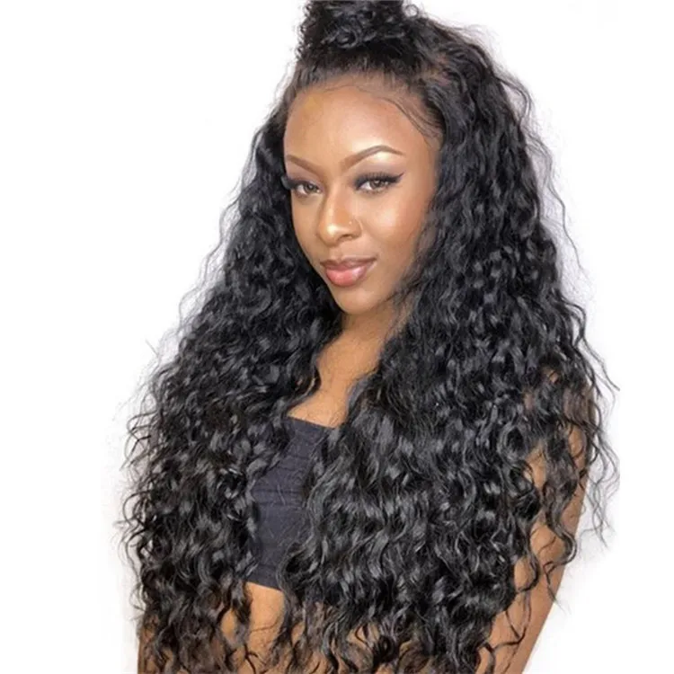 

stock long wave Lace Front synthetic Wig Synthetic Hair Curly Black Wigs vendor