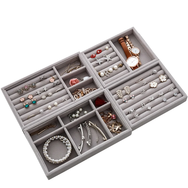 

Tray Showcase Ring Luxury Display Velvet jewelry Storage Box jewelry Organizer
