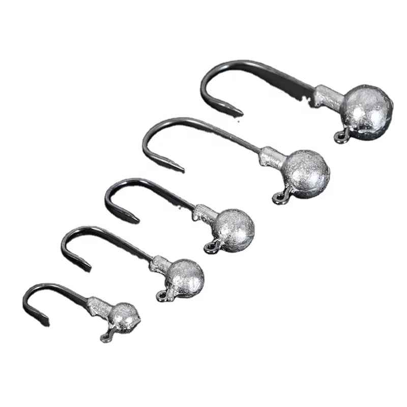 

Fishing tackle lead head hook bag lead head hook luya accessories soft bait raw color lead head blood slot fishing hook, Black