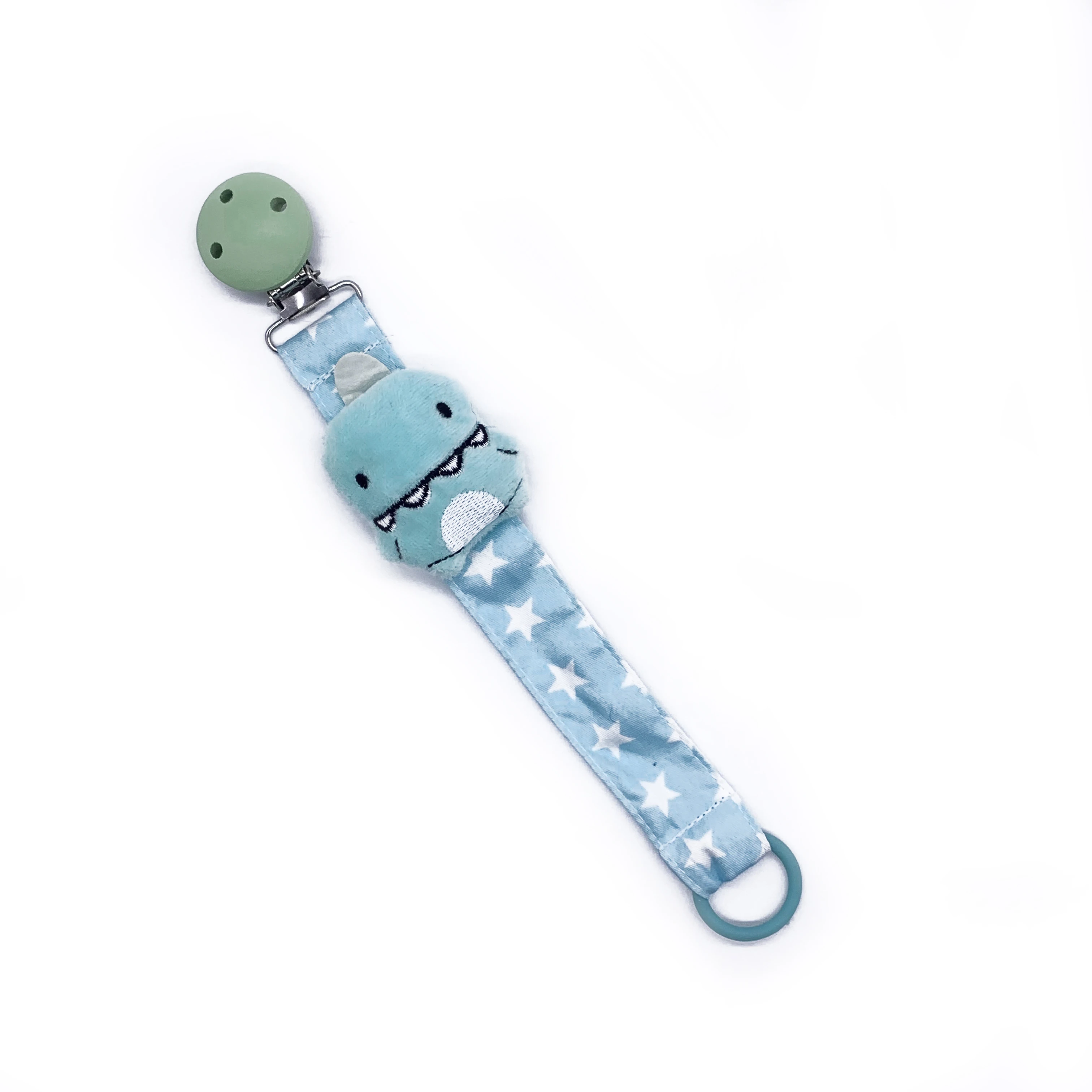 

Cute Style Factory design personalized baby cotton material pacifier holder clip, Any paton colour code is avilable