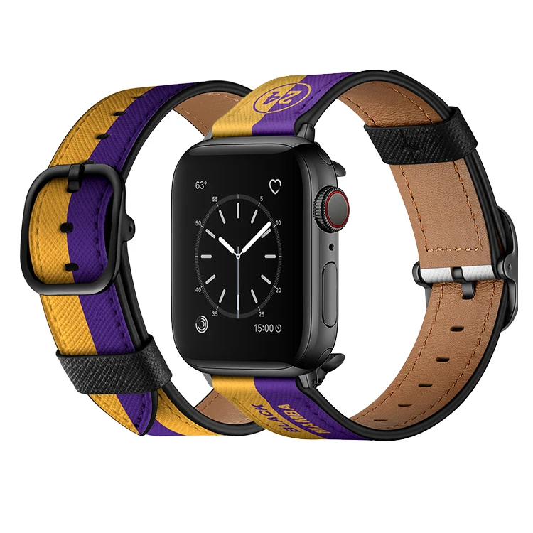 

Unique Design 24 App Le Replacement Strap 38 40 42 44Mm Leather Watch Band For Leather Apple Watch Band, Support any oem picture and logo