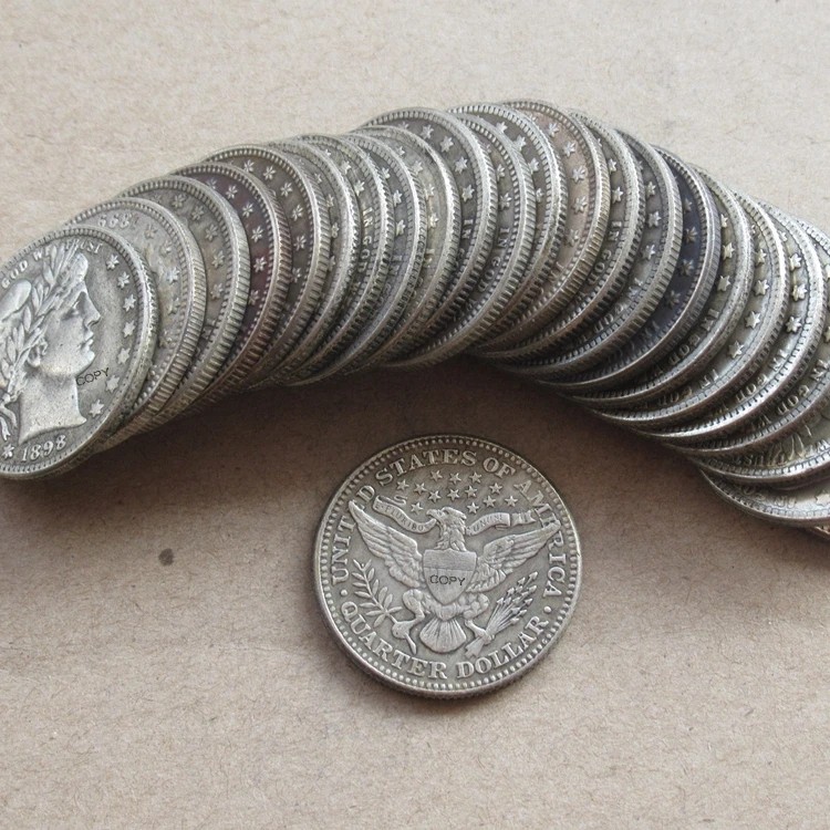 

Reproduction Barber Quarter Dollars No Mint Mark Whole Set of (1892-1916) 25 pcs Silver Plated Coins