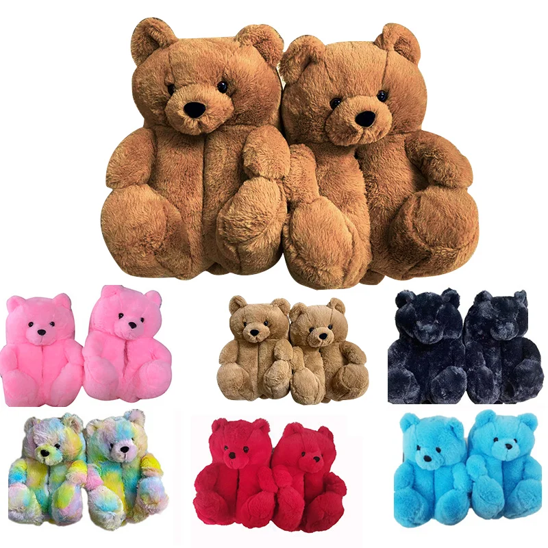 

Teddy Bear Slippers Fluffy Slipper fur slippers women's slippers For Matching Women Onesie