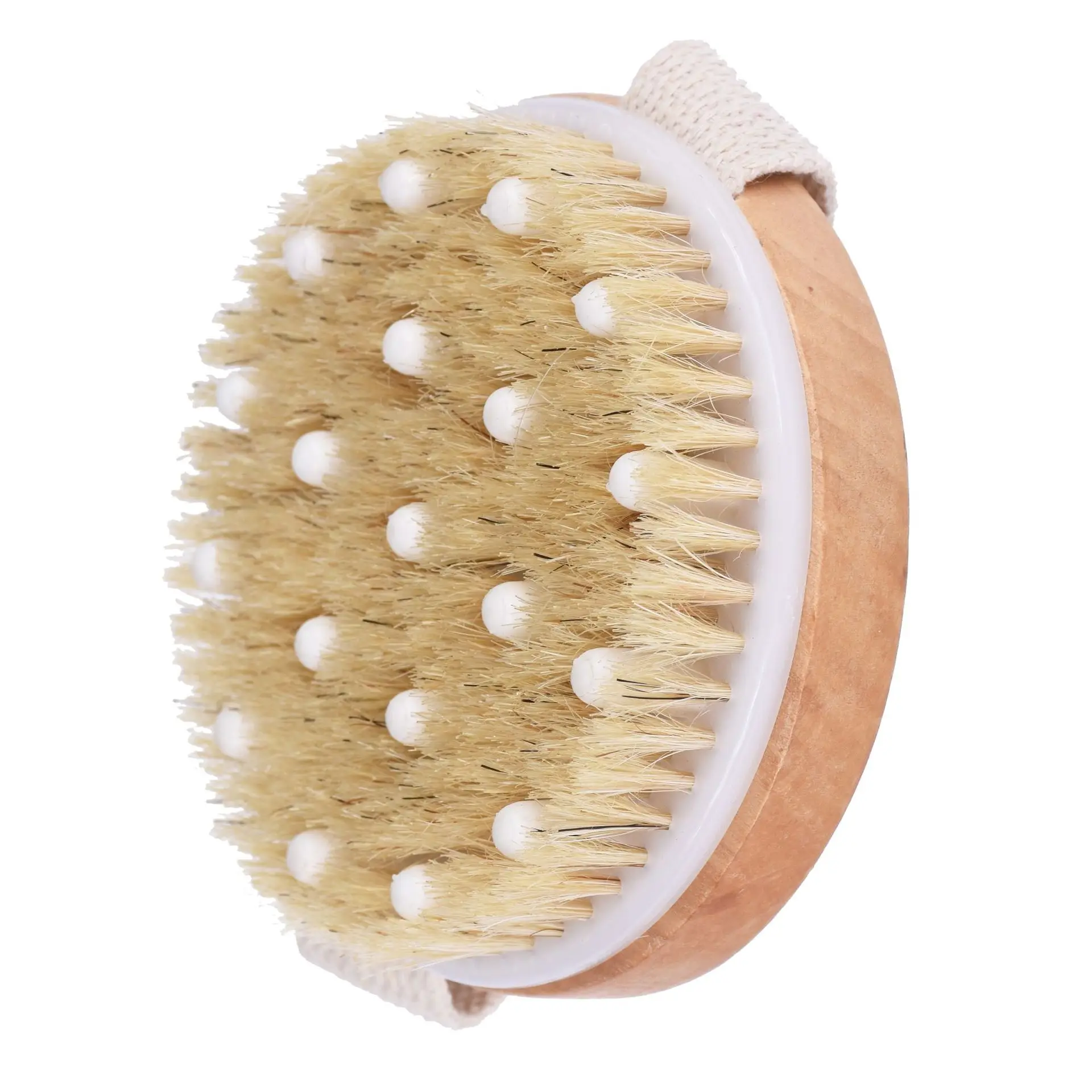 

wholesale high quality dry skin Wooden bath body brush with Massage Nodes, Customized color