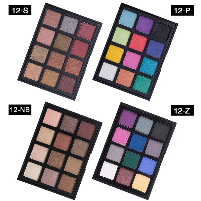 

Custom Made 12 Colors SquareThe Blam Matte Eye Shadow Mica Base Private Label Shiny Shimmer Eyeshadow Pans Palette