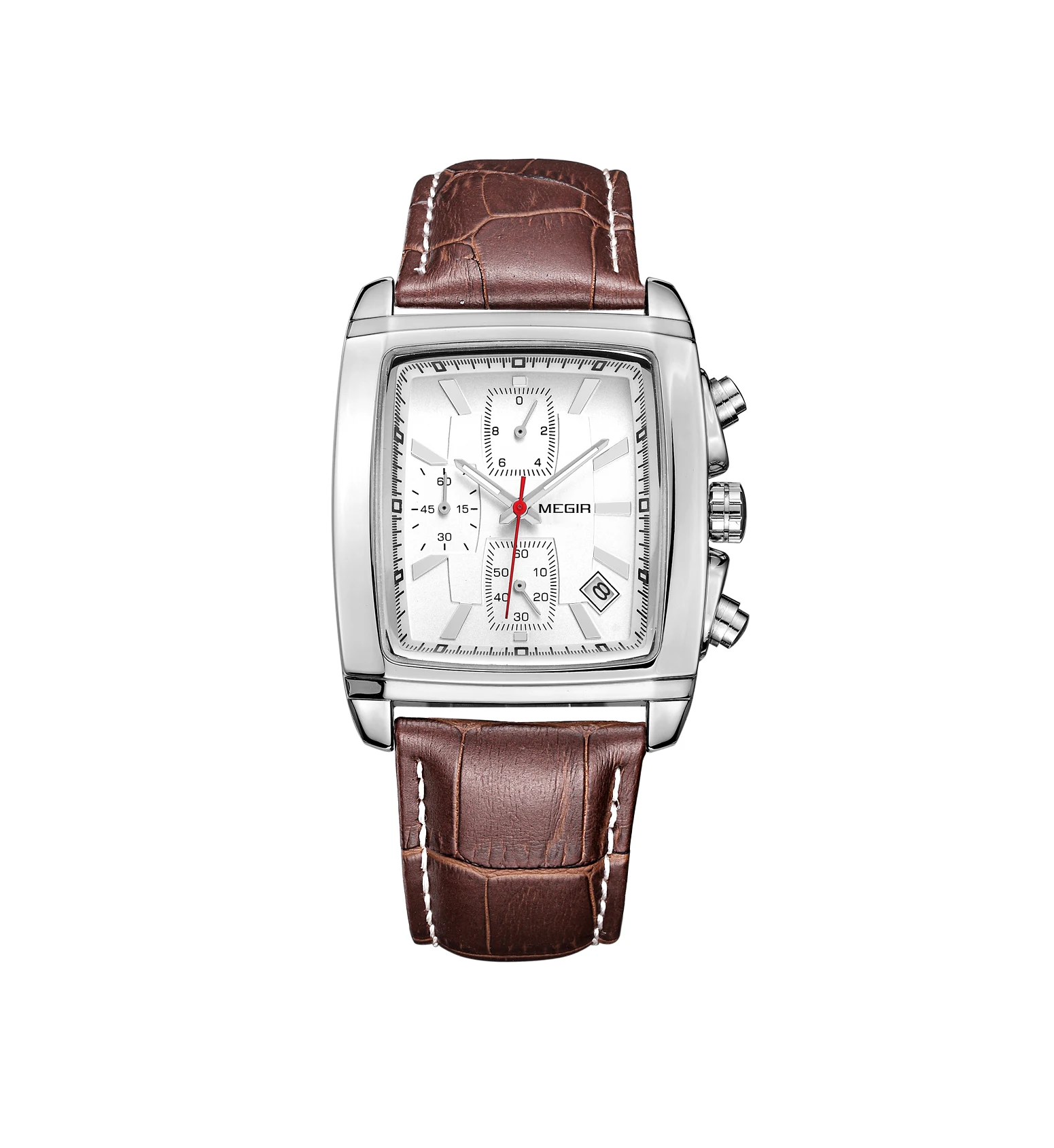 

MEGIR 2028 outdoor casual Military Chronograph Watches Men Wrist Luxury Quartz leather blue Wristwatches Relogio Masculino