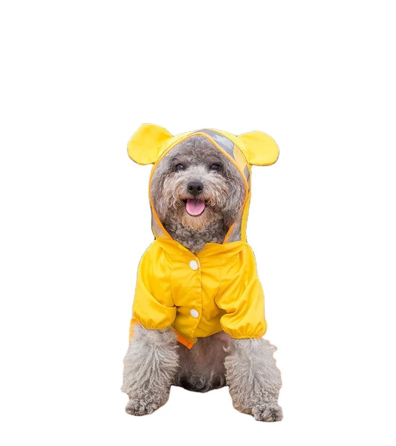 

Fashion Dog raincoat package cartoon waterproof four legged poncho pet clothes Accessories, 7 colors