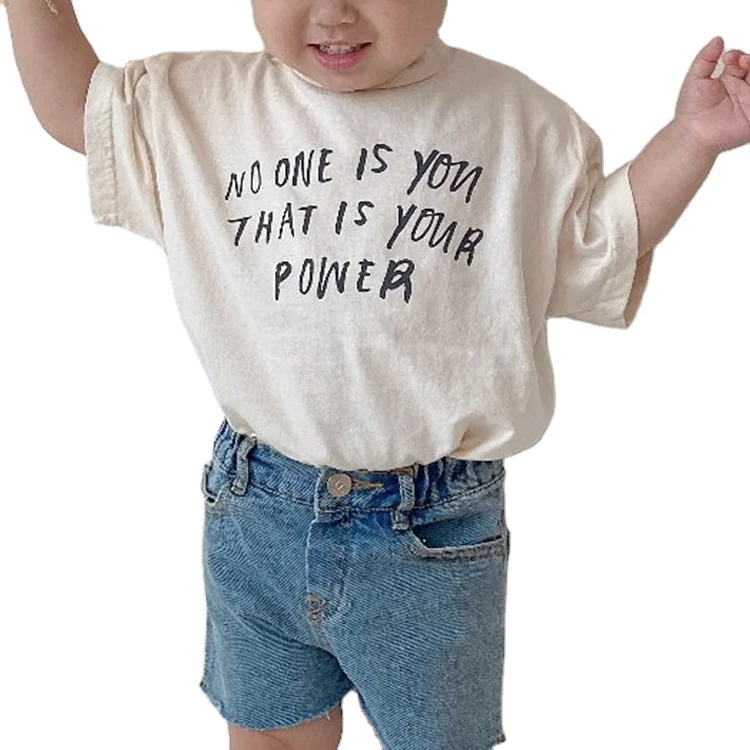 

2021 clothing New casual children's clothes factory price print letter cup boys and girls T-shirt