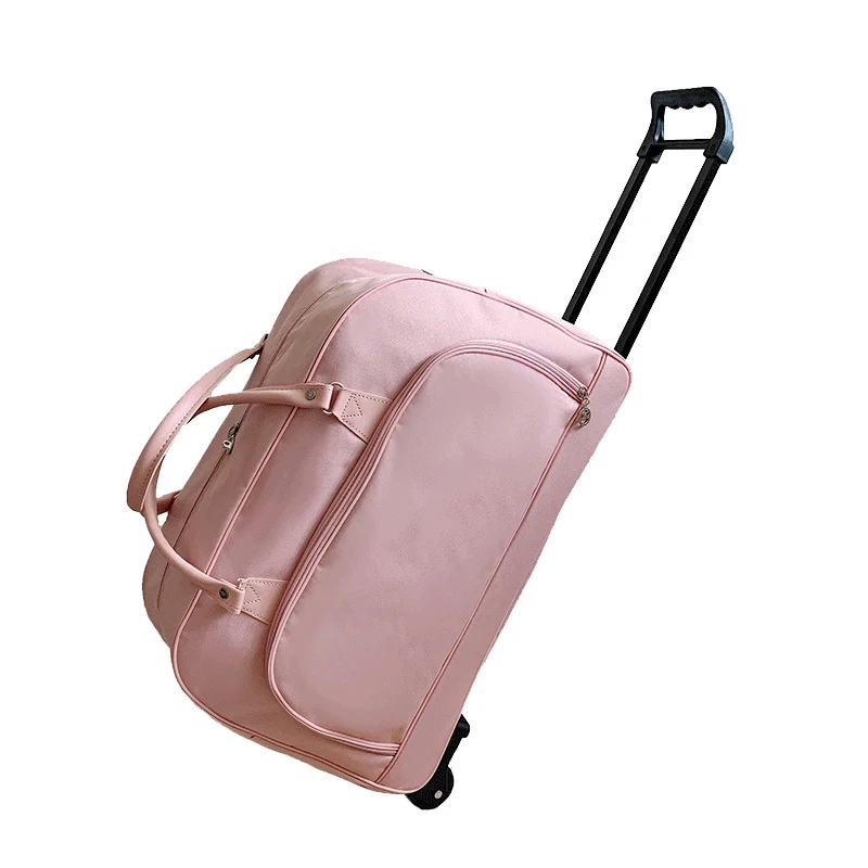 

Travel Bags Luggage Trolley Fashionable Pink Duffel Bag Durable Trolley Luggage Travel Bag With Wheels