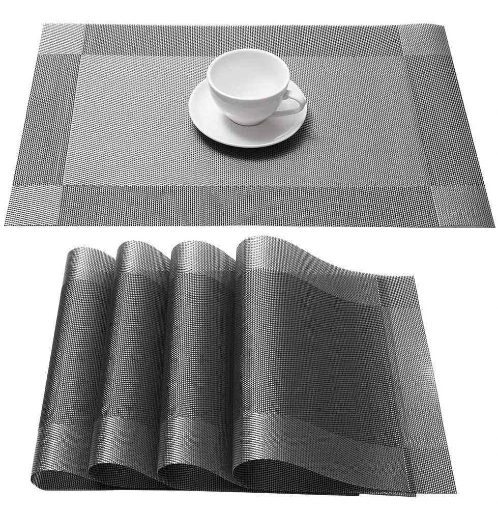 

Tabletex Stain Resistant Anti-Skid washable PVC Table mats Woven Vinyl placement mats for dining table Kitchen Restaurant Table