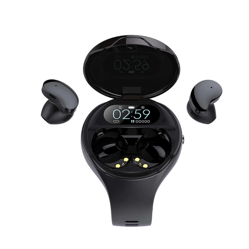 

Small Portable High Quality Music Sport Tws Wireless Bluetooth 2 in 1 Smart Watch Earbuds