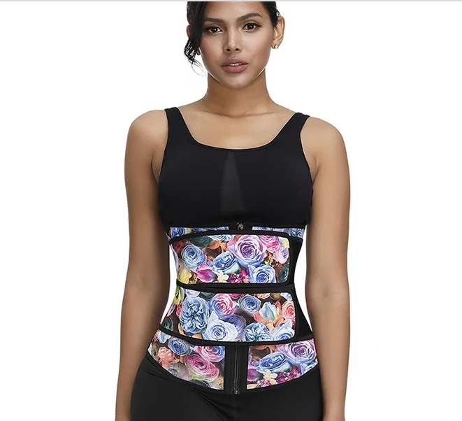 

High compression rose printed neoprene waist trainer belt waist trainer belt for women waist trainer women, Customized