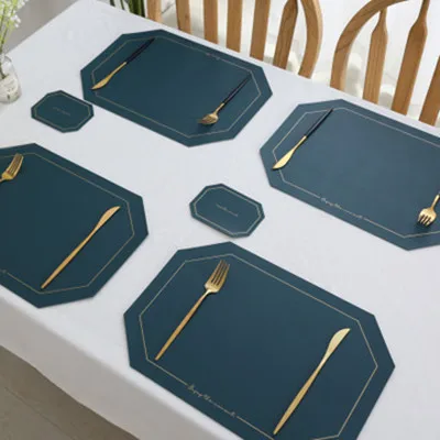 

PU leather placemat pad dining table mat heat insulation placemat