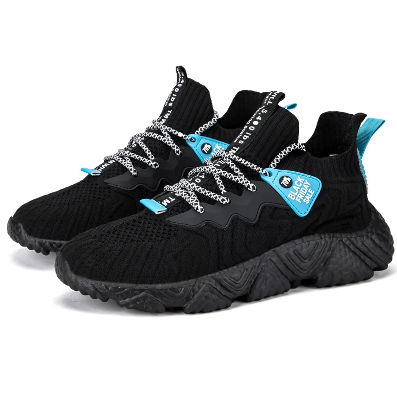 

High-quality Sneakers Fly weave fashion trend Breathable lightweight men's running shoes, 3 colors