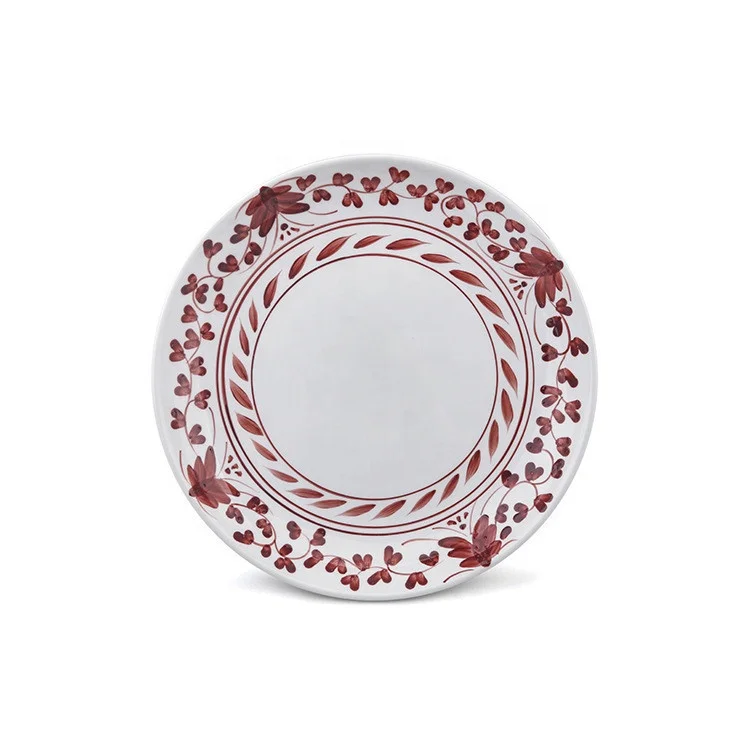 

European crochet wholesale other chine ceramic deep plates sets dinnerware, Red/blue