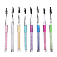 

New Reusable Eyelash Brush Cosmetic Mascara Wand Applicator Spooler Makeup Tool Pen Spiral rhinestone lash brush H30315