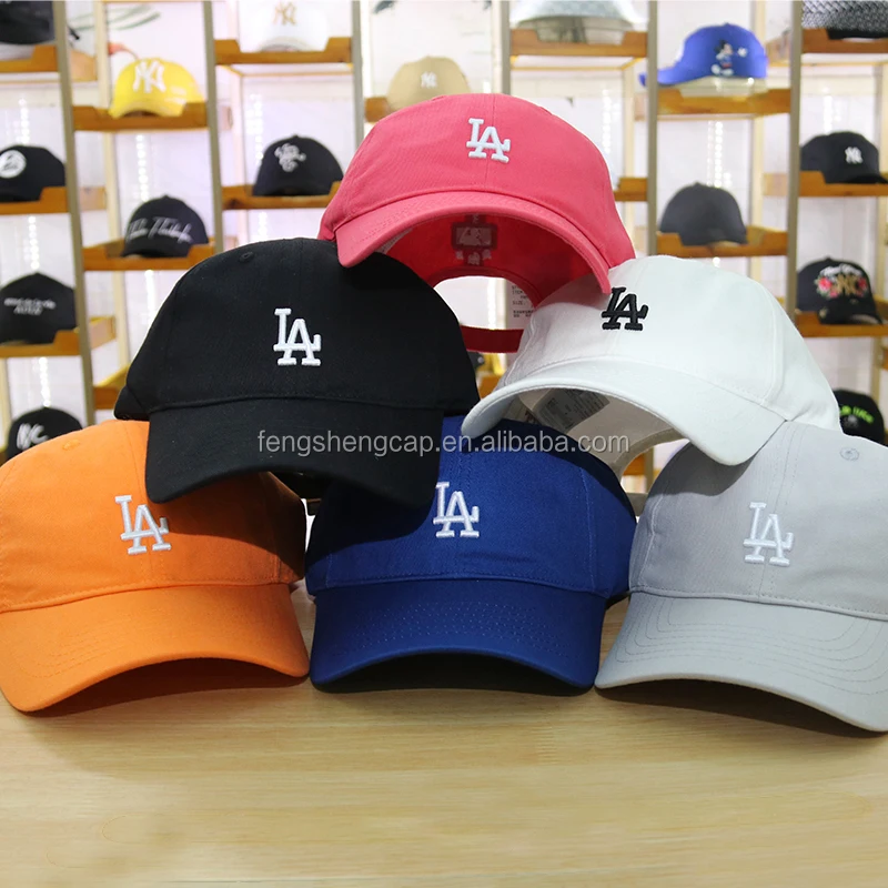 

2021 Major New League Unstructured LA Hats 3D Embroidery Cotton LA Baseball Caps Asian American Style Sports Caps Drop Ship