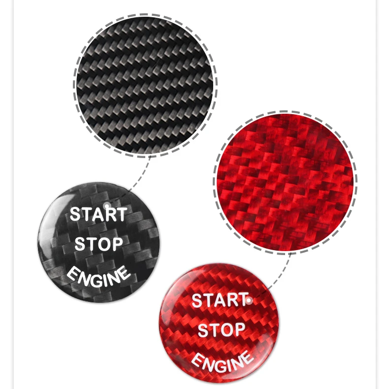 

ES Car Carbon Fiber Engine Push Button Start for BMW E-Chassis X5 X6 Carbon Fiber Start Stop Button Cover Stickers