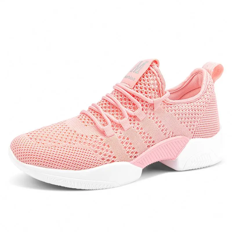 

Outdoor trainers Breathable Lace up Sneakers Sports tenis casual walking Women's Running Shoes custom, White/black/pink/red