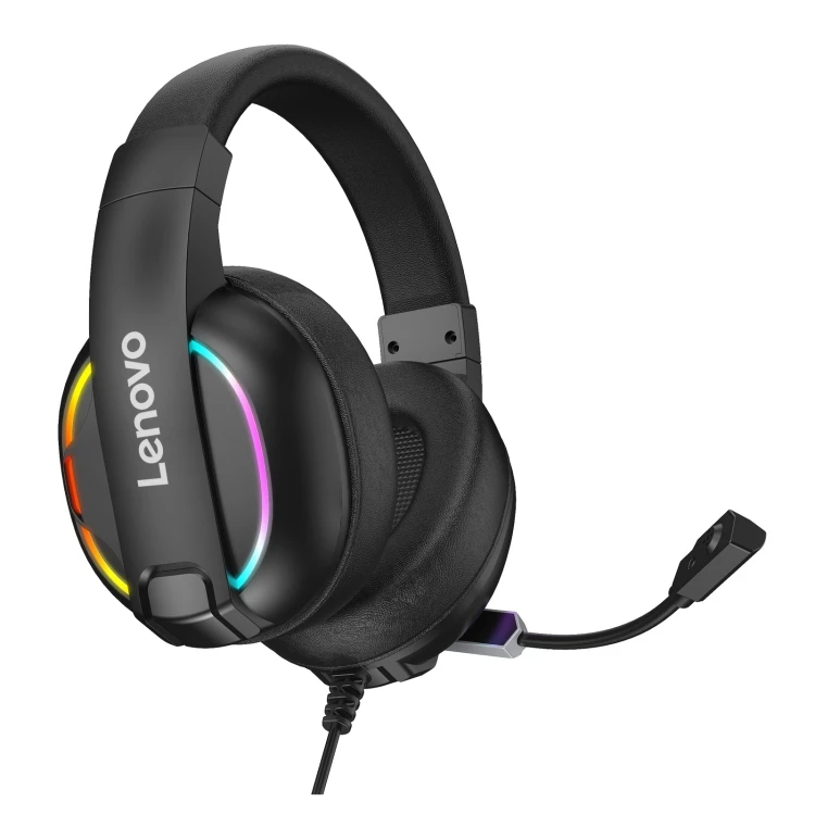 

Top seller Lenovo HU75 Color LED Adjustable Colorful luminous LED Gaming Headset with Microphone