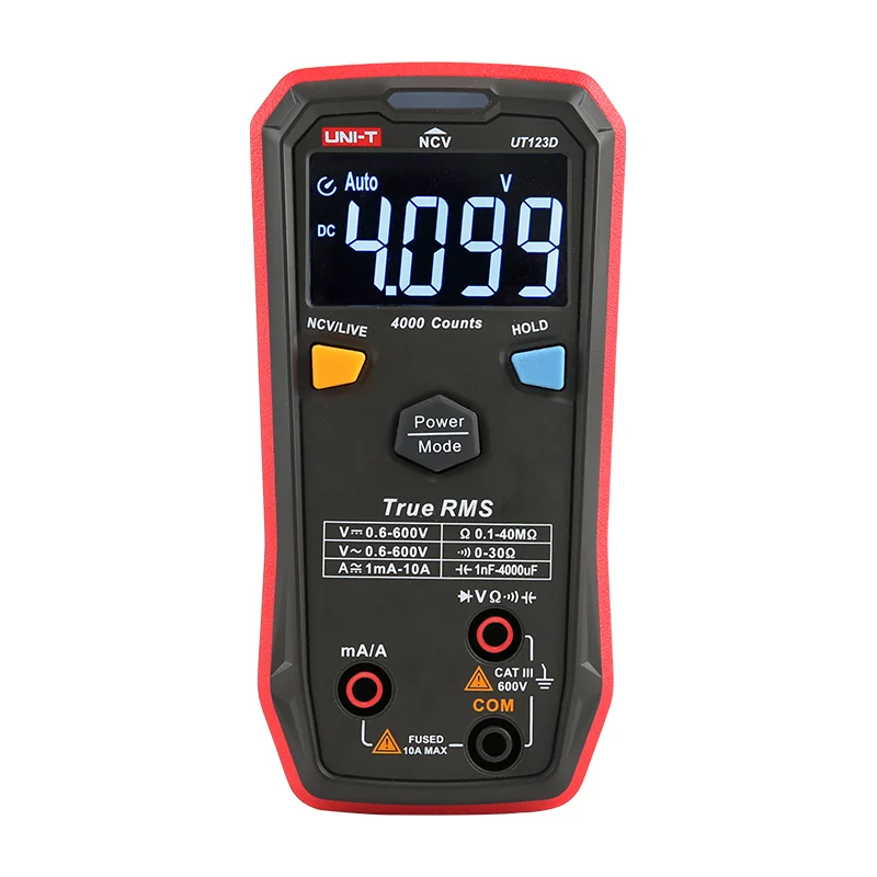 

UNI-T UT123D Digital Multimeter Intelligent Automatic Identification AC DC Current Voltage Resistance Capacitance Tester