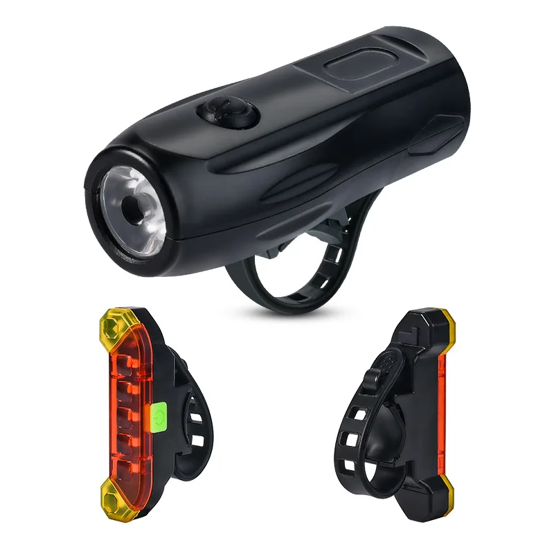 

New Night Riding Warning Mountain Bike Tail Light Bicycle Riding Equipment Set Rechargeable Front Light, Picture shows