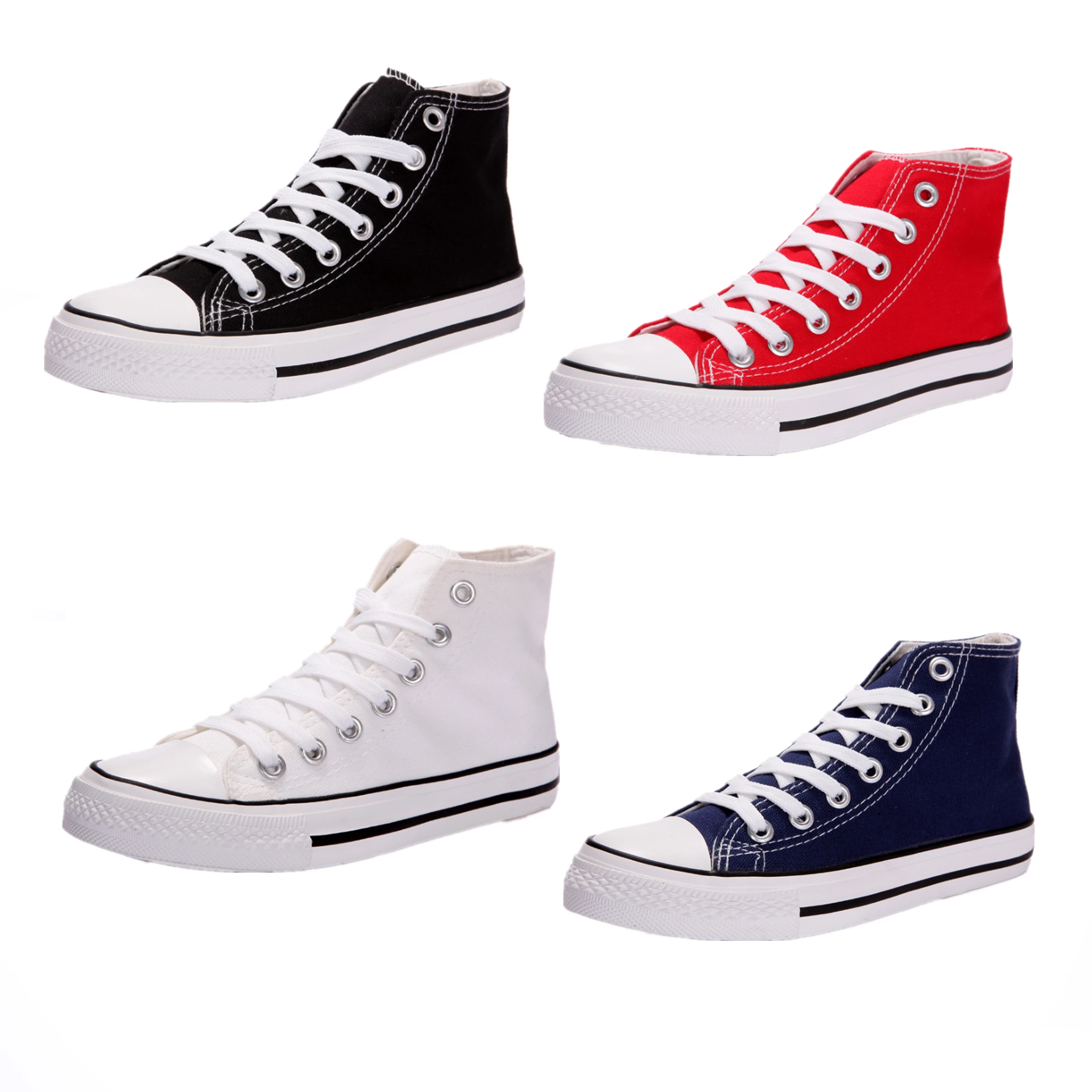 

Manufacturer plimsolls white casual shoes wholesale custom black blank high top all star sneakers canvas shoes womens men, Black/white/red/blue