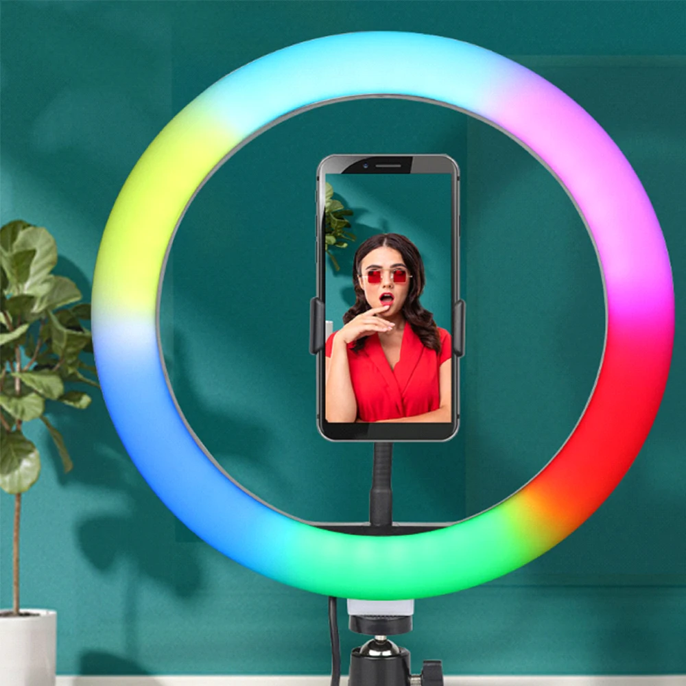 

Factory Wholesale 8 10 12 inch RGB Ring Light Led Beauty Fill Lamp For Live Stream Makeup