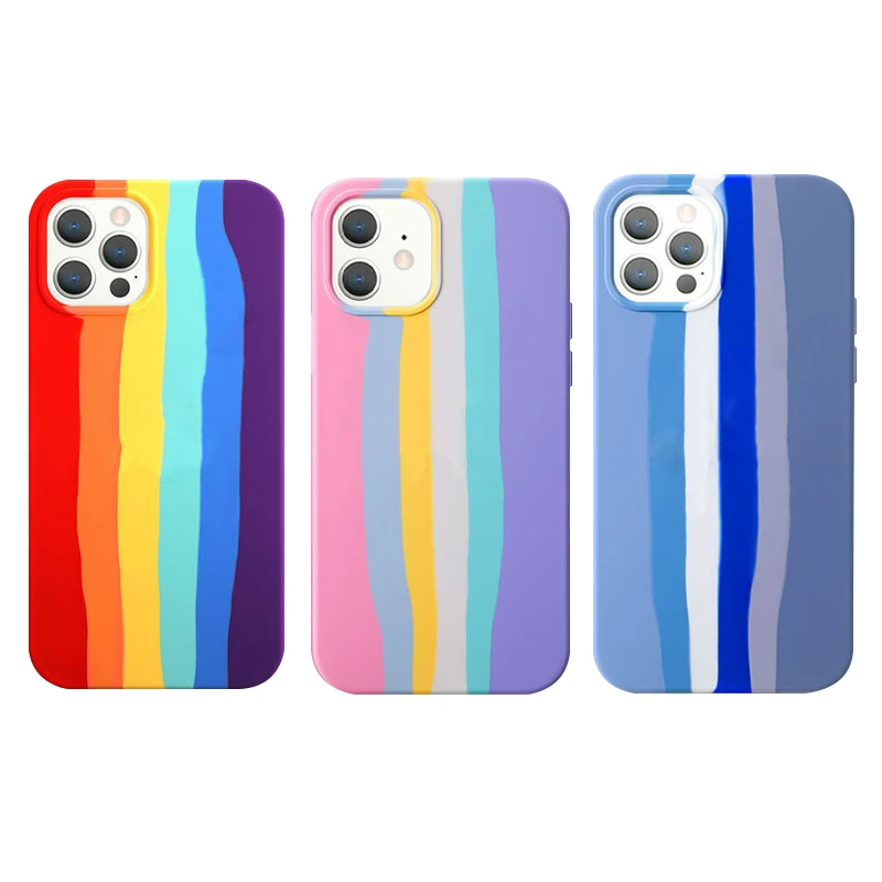 

Shockproof Custom Camera Lens TPU Hybrid Rainbow Phone Case Back Cover for iPhone 11/12/12promax/x/xs, Colorful