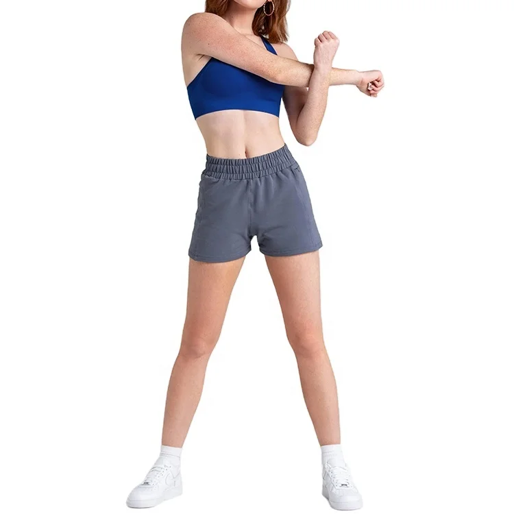 
35% Cotton 65% Polyester Elastic Waistband Casual Regular Fit Embroidery Logo Shorts 