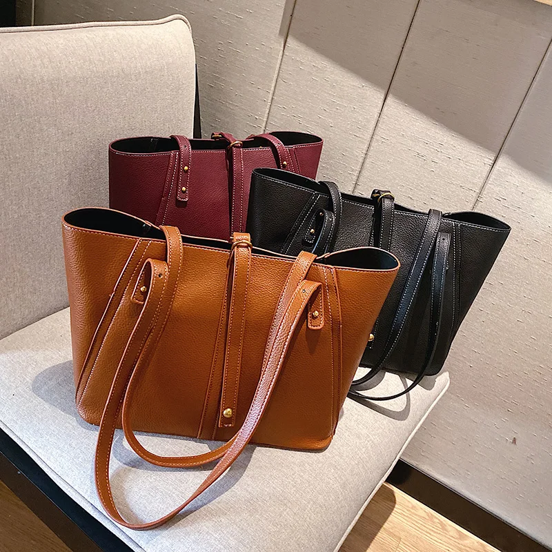 

Leisure and Fashion custom tote ladies shopper bags waterproof simple design no label Shopping women pu leather handbag, Customised