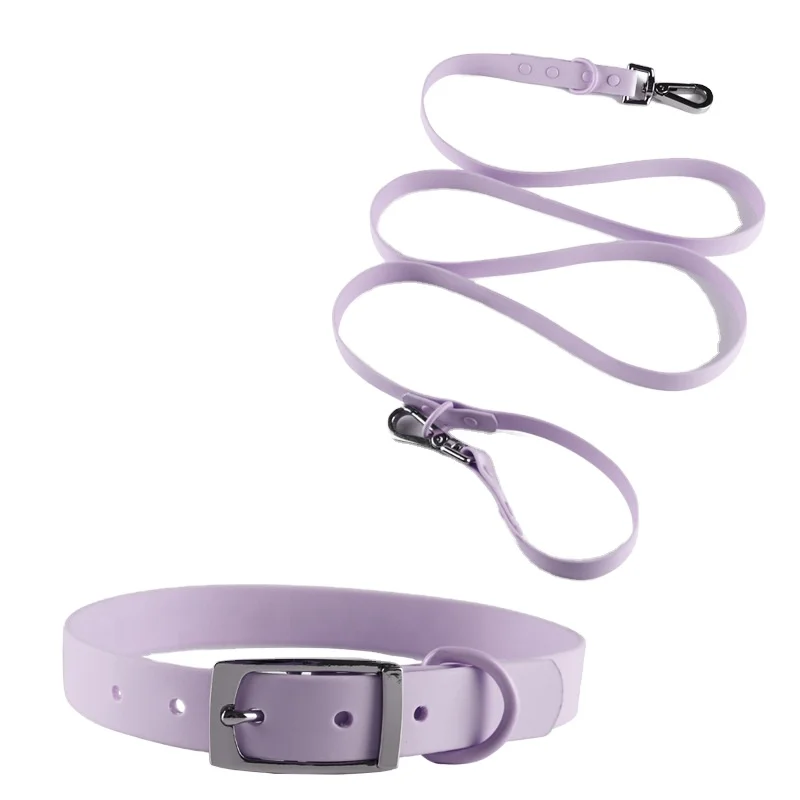 

New Arrival Wholesale Custom Dog Collar And Matching Leash Soft Waterproof Pvc Dog Leash With Metal Hook