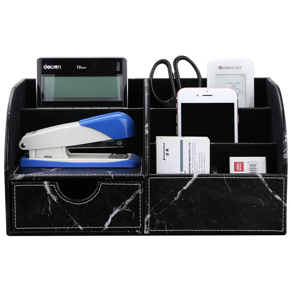 

Garden Multifunctional Desk Organizer Marble Leather Storage Box