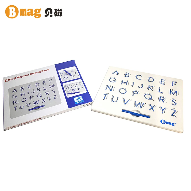 

2021 Kids magpad toys Upper-case Alphabet Cretee A to Z Capital Letters magnetic ball drawing board magnet pad with pen, Picture