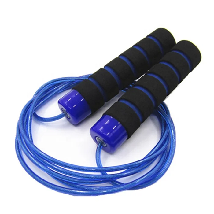 

Wholesale steel PU 3m rope skipping bearings adjusted weighted A variety of colors are available jump rope, Blue,blue, custom color