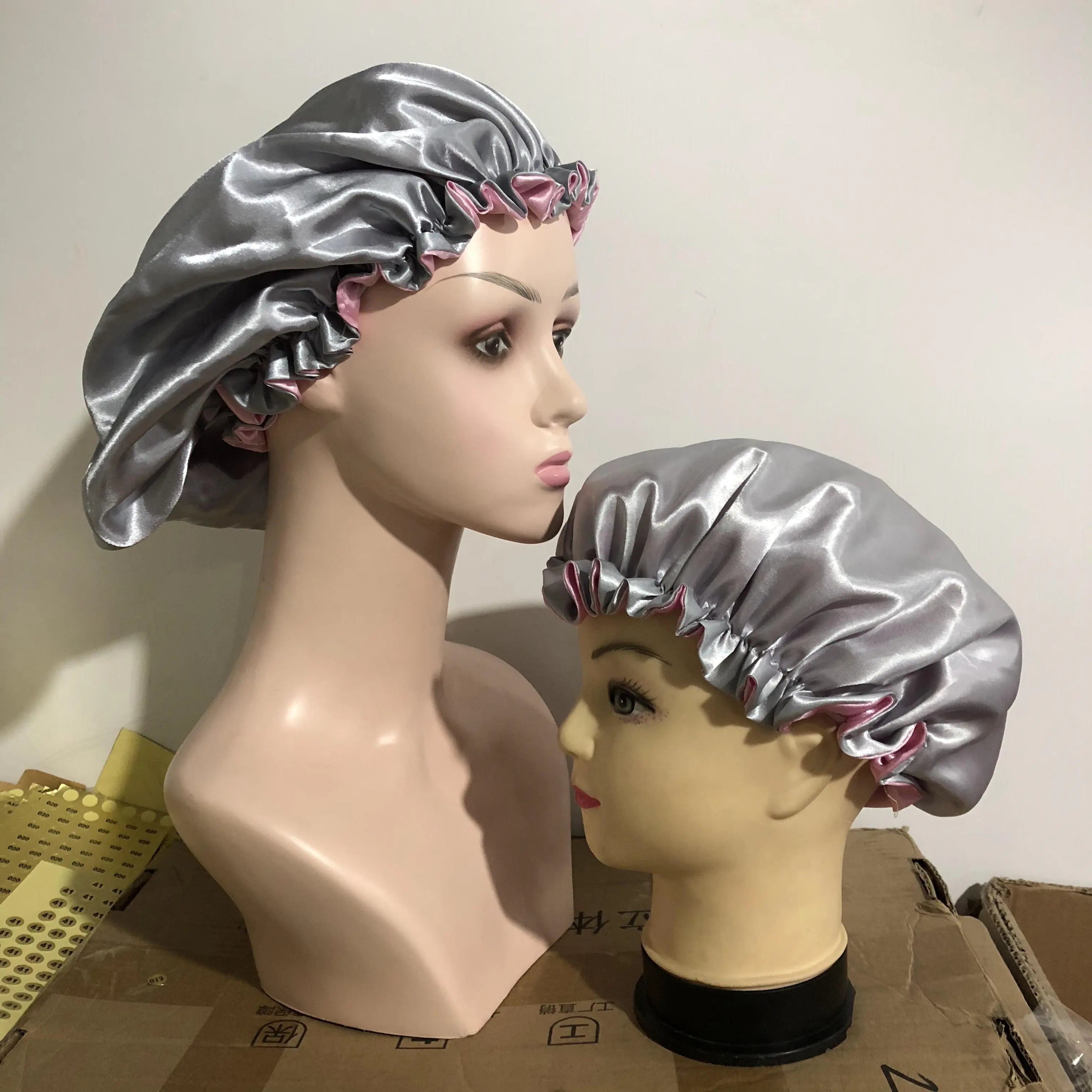 
Wholesale mommy and me hair bonnet women and children double layer bonnets sleep hat 