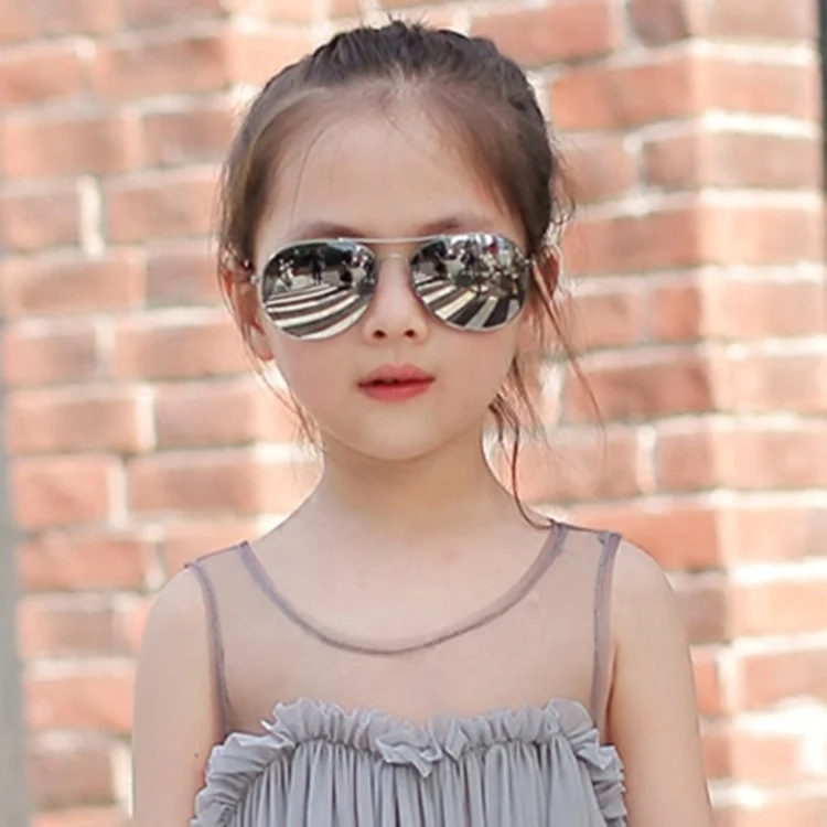 

Jiuling eyewear children personality shades girls boy metal frame ac lenses sun glasses kids double beam frog polarized sunglass, Mix color or custom colors