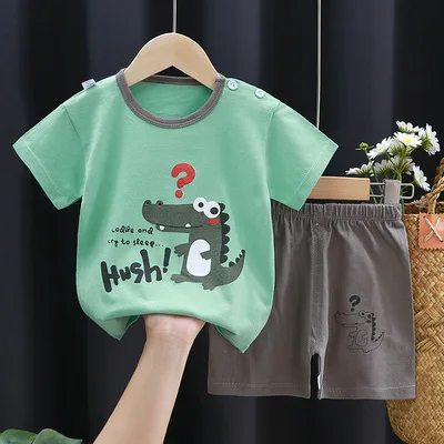 

Hot Sale Summer Children's Clothing Sets Different Design Baby Boy Clothing Sets 2pcs T-shirt kids clothing sets