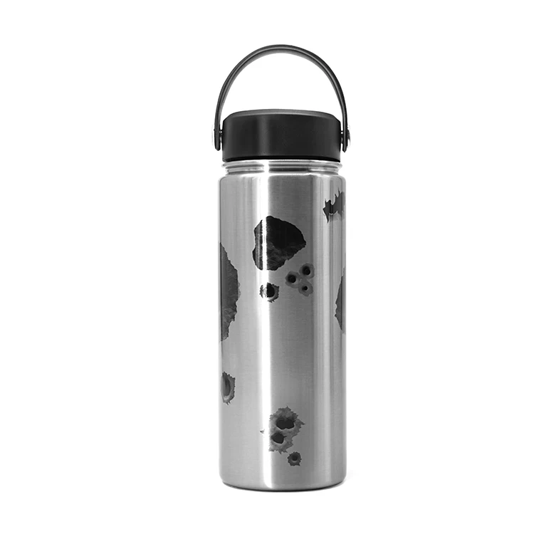 

Gramfire Unique Design Bullet Hole Pattern Insulated Stainless Steel Sports Water Bottle Outdoor Bottle, Customized color acceptable