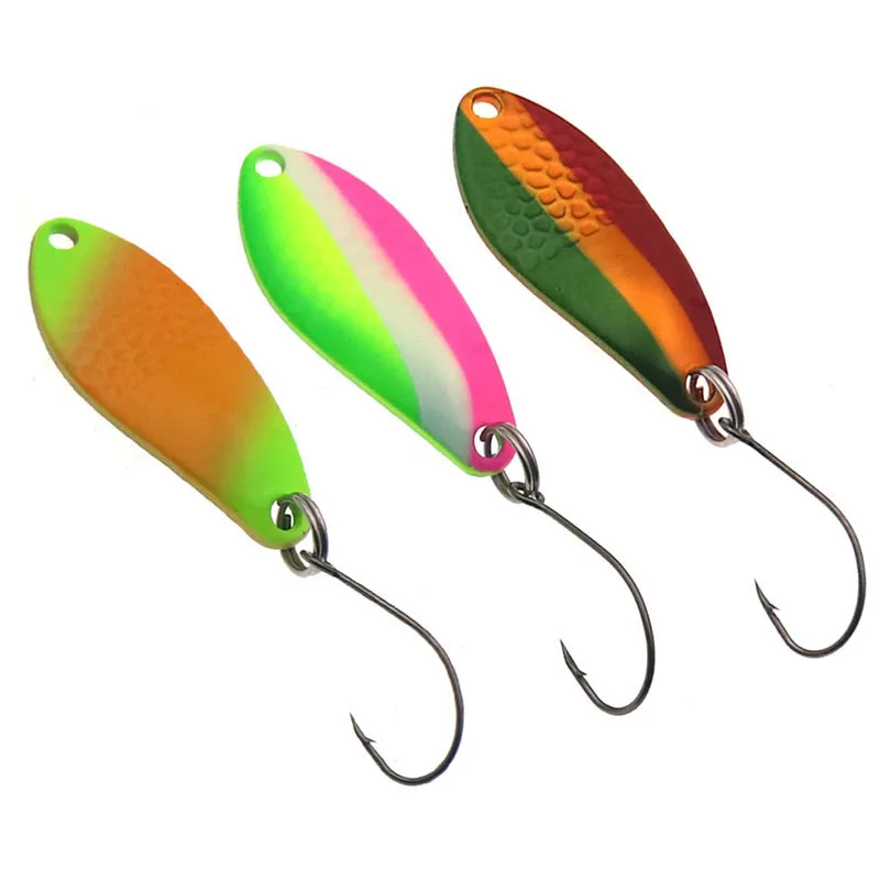 

NEW COLOR Trout Fishing Spoons Lures 3g Spinner Bait Copper Metal JIG Fishing Lures Fishing Tackle, 10 colors