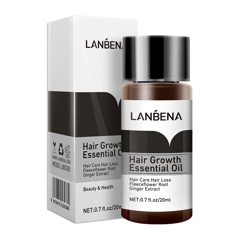 

Hot sale drop shipping LANBENA natural herbal hair growth oil for men women hair loss treatment