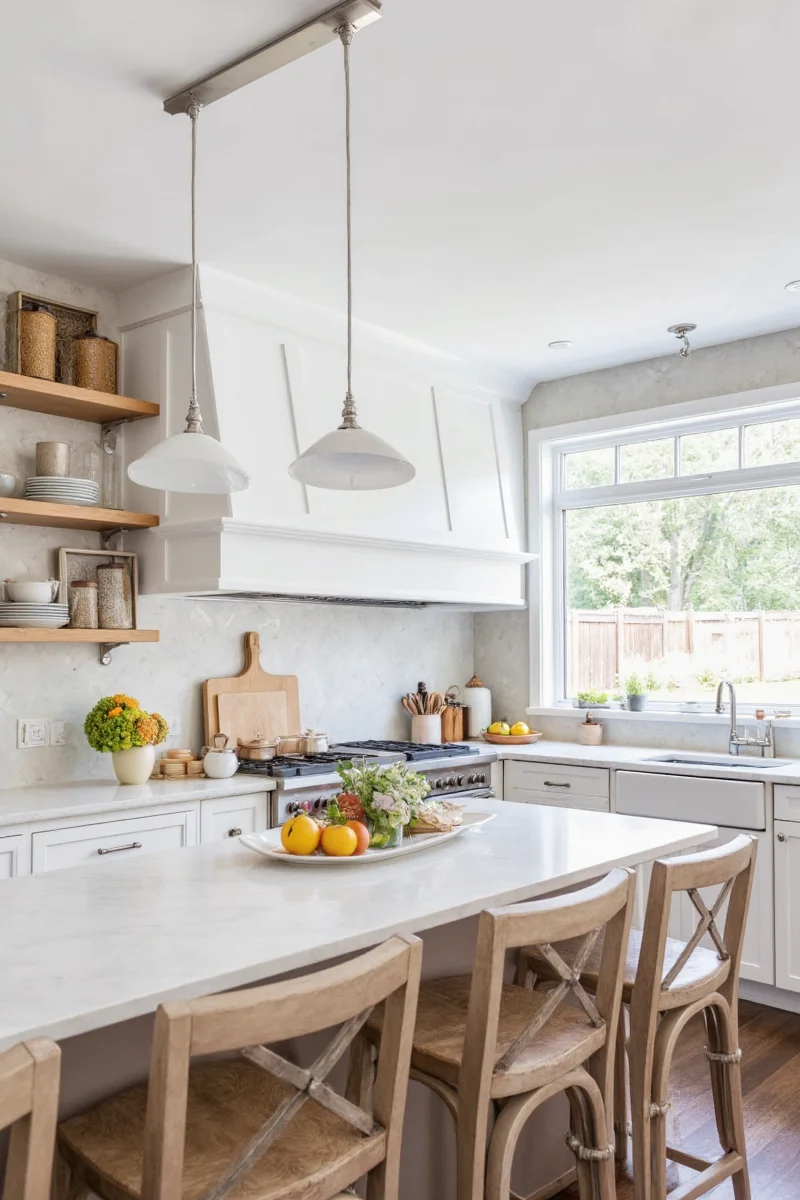 Vintage-style exhaust hood with chrome trim