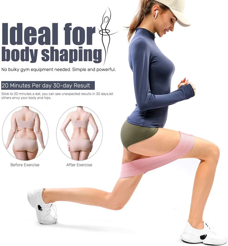 

LangQin yoga latex sublimation long resistance rubber bands private labeling, Green